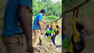 Dangling Over Water for $40,000! (Extreme Challenge) 💰 #fun  #funny#shorts#comedy#viral