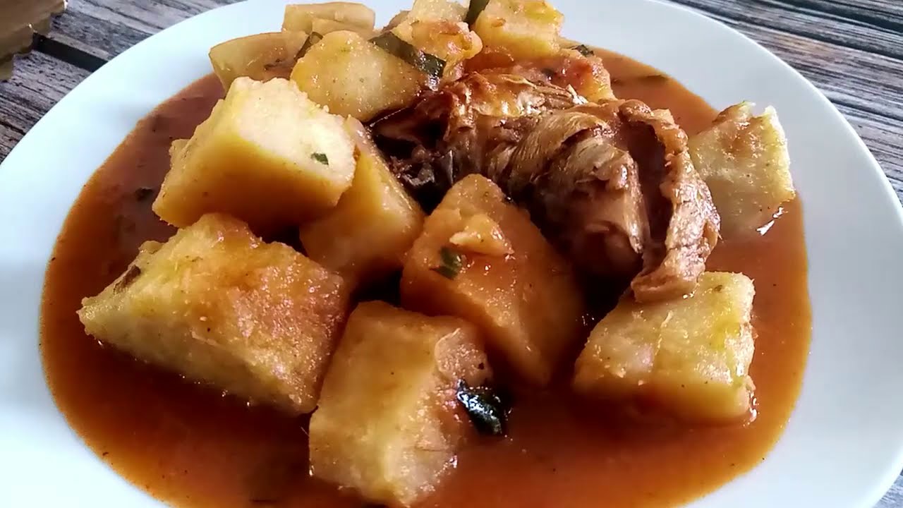 Comment faire l'igname malaxé / ragout d'igname au poisson fumé? / @bouillondesaveurs