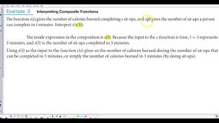 Math 10 3.4 Example 3 Interpreting Composite Functions