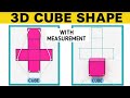 3D Cube Shape with Measurement - Working Model | Maths Exhibition Project | Easy Cube Net Model