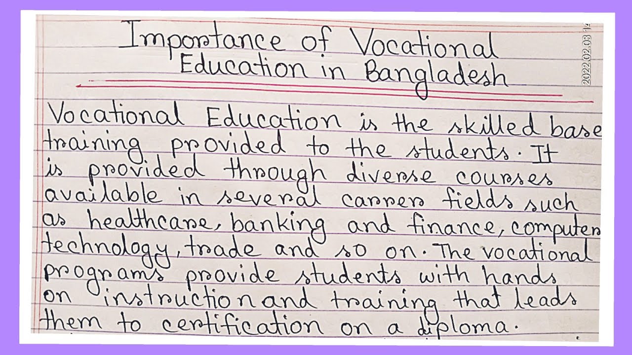 paragraph on importance of vocational education