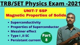 Superconductivity | TRB/SET Physics -2021 | UNIT 7 | SSP | Magnetic properties of solid screenshot 4