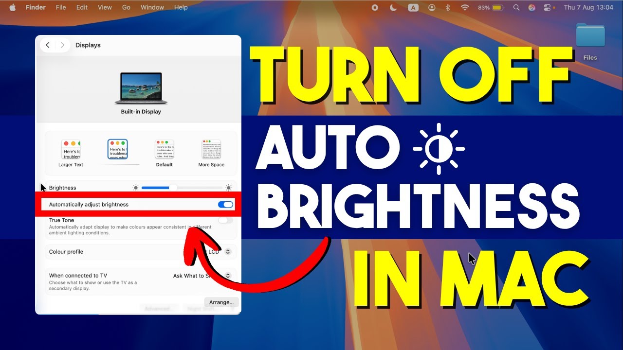 How to Turn Off Auto Brightness in MacBook Air/Pro - YouTube