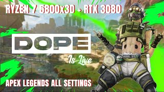 RTX 3080 and R7 5800x3D | Apex Legends | 1080p | All Settings