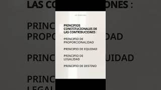 Principios constitucionales de las contribuciones