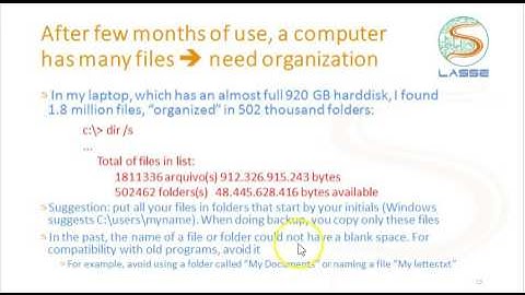 Como bem usar computador: Muitos arquivos