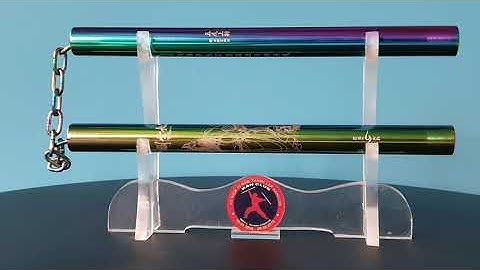 CÔN INOX 7 MÀU, KHẮC HÌNH. #Nunchaku côn nhị khúc