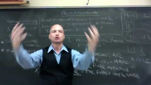 Prolegomena Part I Lecture