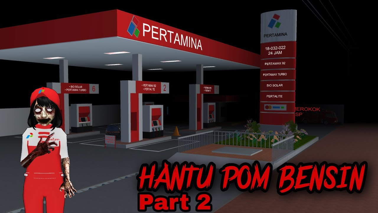Yuta Dan Mio Bertemu Hantu Di Pom Bensin Pertamina PART 2 || Sakura School Simulator