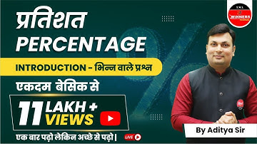 Percentage Class-1 | Basic to Advance | Best Tricks | Full Chapter-All Types By Aditya Sir Winners