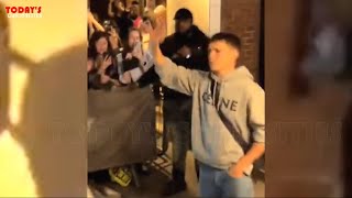 Tom Holland cheered by a crowd of fans after ‘ROMEO & JULIET’