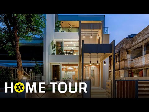 2,600 sq.ft Compact Narrow House in Ahmedabad with Natural Light (Home Tour).