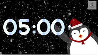 5 Minute Countdown Timer | Christmas Penguin | Holiday Music screenshot 4