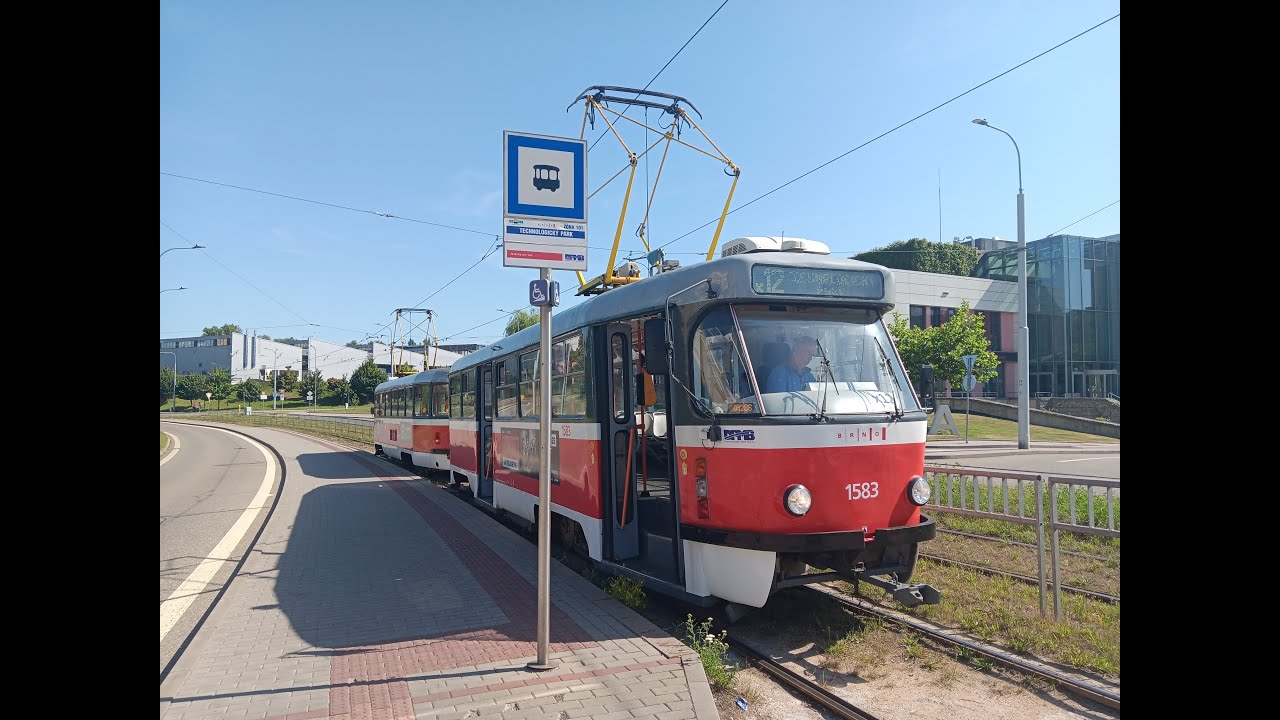 Výluka v ulici Kounicově (hlášení a zrychlené záběry)