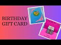 Birthday Gift card tutorial/ simple birthday card #youtube #papercraft @artandcraftplace886