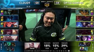 OPT vs C9 OpTic Gaming vs Cloud9| Week 4 Day 2 | Highlights | LCS Spring Split 2019
