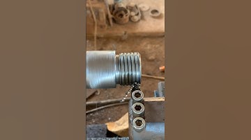 Thread cutting on lathe#lathe #threadcutting #threads #abom79 #shaft #trailer #shorts #shortvideo
