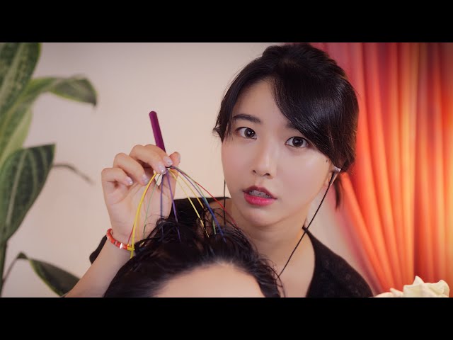 ASMR Dry Scalp Massage + Hair Brushing (feat. Interview) | Head Massage +Brushing
