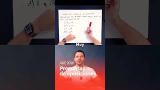 Muy fácil esta pregunta del examen de AGE 2026