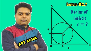 ABC is a right triangle right-angled at B | BC = 6 cm, AB = 8 cm | Find the radius of its Incircle |