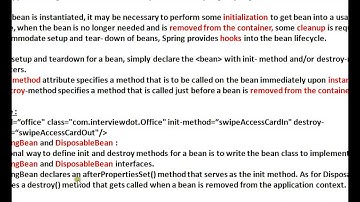 Spring Interview Question And Answer What Happens during initialization and destroy of a bean