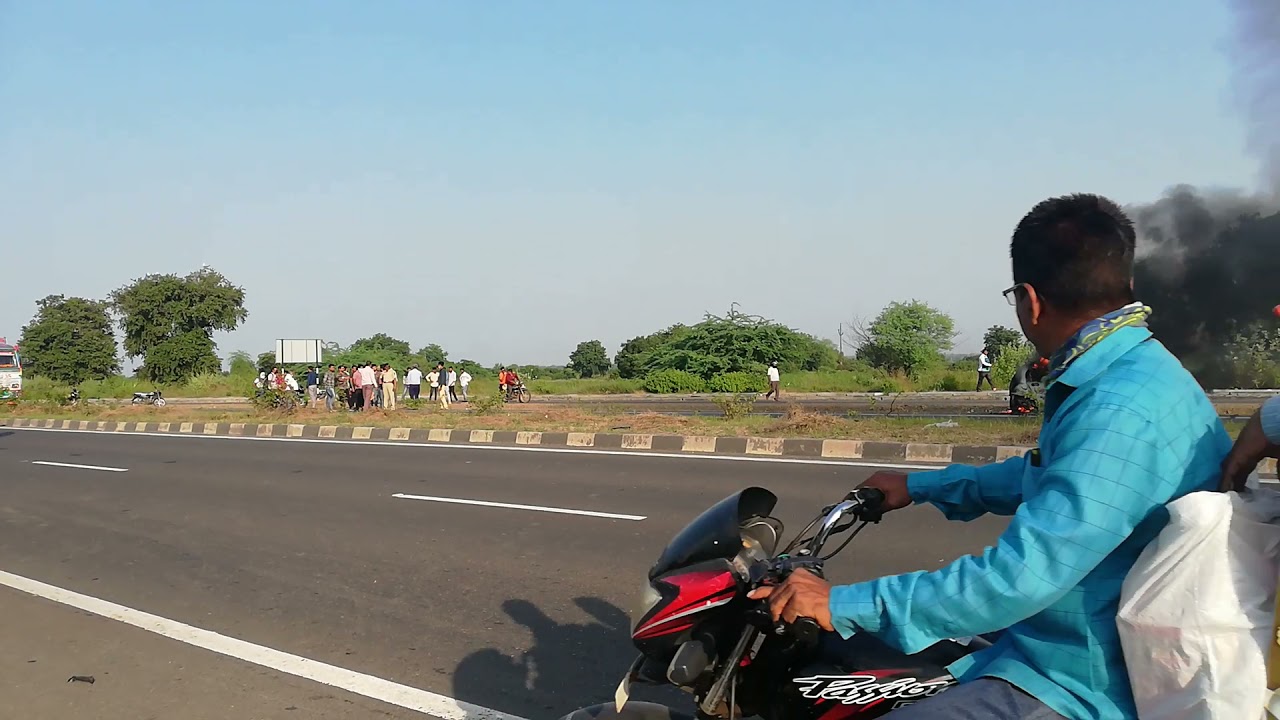 Car Burning at National Highway No 6