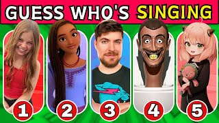 Guess Who's Singing 🎤🎙️🎶 || skibidi toilet, salish matter, MrBeast, anya forger, Ferran