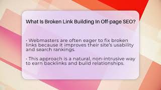 What Is Broken Link Building In Off-page SEO? - Modern Marketing Moves