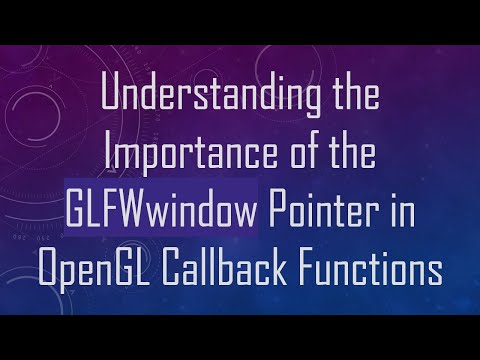Understanding the Importance of the GLFWwindow Pointer in OpenGL Callback Functions