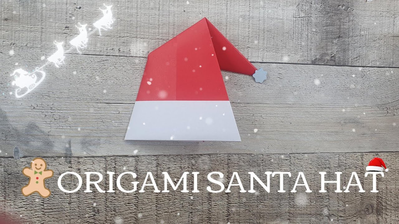 Festive Folds Origami Father Christmas paper Santa Hat with Ski YouTube