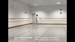 Variación GRAND PAS CLASSIQUE. Saïd Ramos Ponce, finalista "Prix de Lausanne" 2021