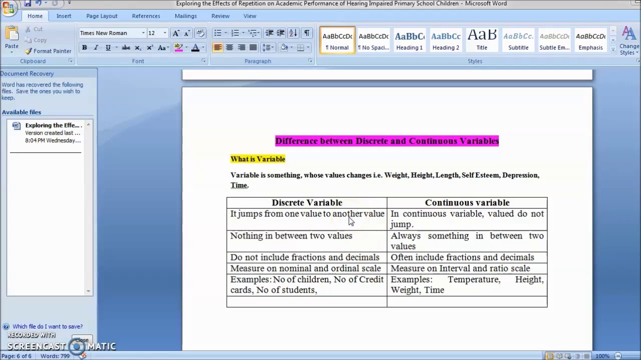 Difference between Continuous and Discrete Variable - YouTube
