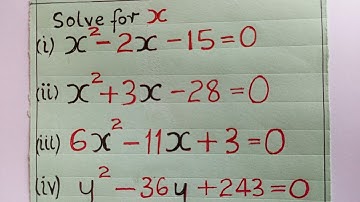 KCSE/GCE Quadratic Equations.One step and then the answers.