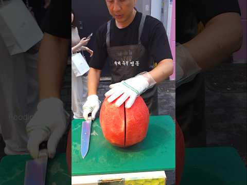 인기많은 명동 깔끔한 수박 자르기