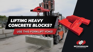 Forklift beam to lift concrete blocks and slabs