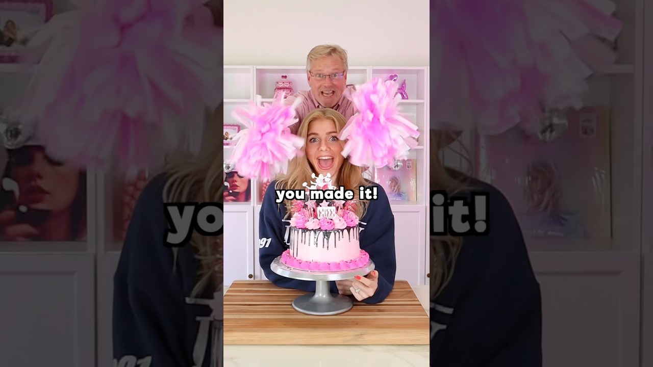 I made a CHEERLEADER Cake!