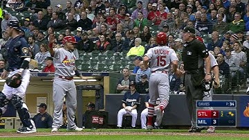 STL@MIL: Wong rips a three-run triple to right field