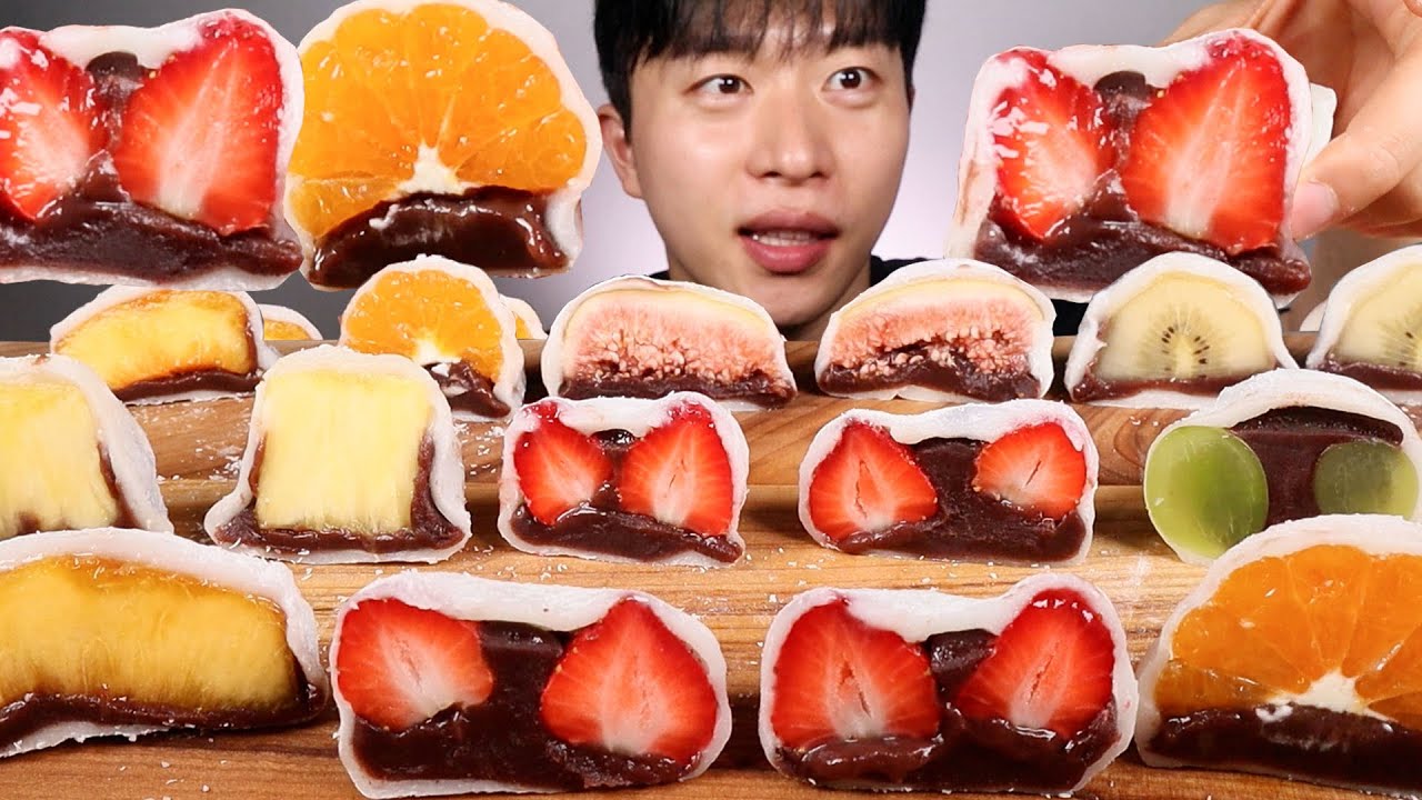이플 과일찹쌀떡... 한번 먹어볼게요 먹방 ASMR MUKBANG Fruit rice cake eating show