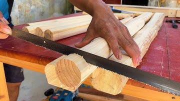 Woodworking Skills With Basic Tools // Make A Simple Table And Chair From Monolithic Wood Trunks