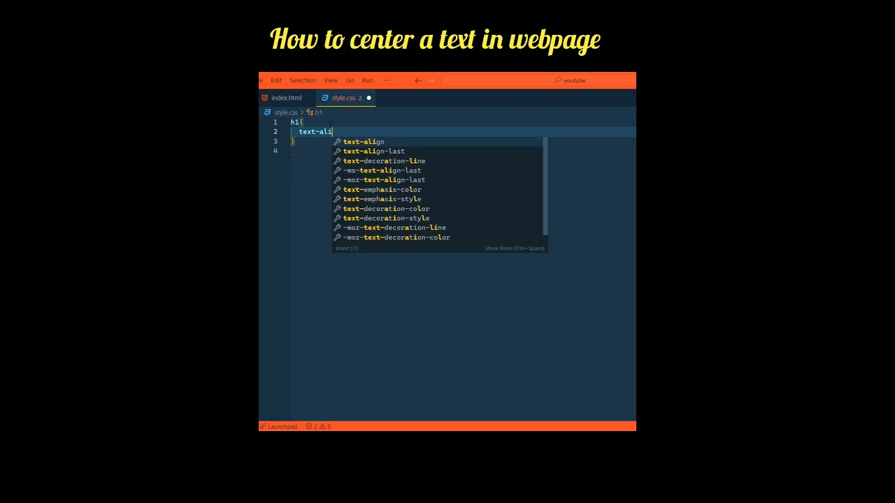 how to center a text in a webpage in html & css #coding #programming #javascript #css