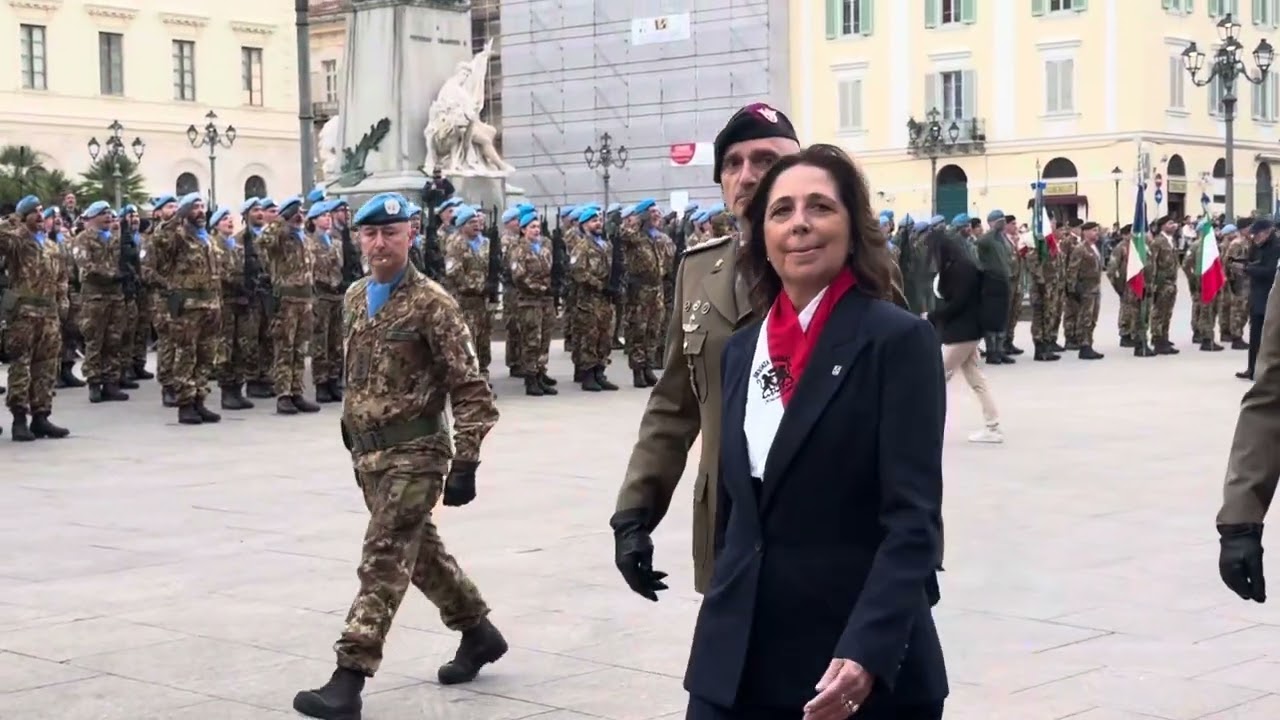 Brigata Sassari, cerimonia rientro contingente Libano. Arrivo Sottosegretario di Stato Difesa Rauti
