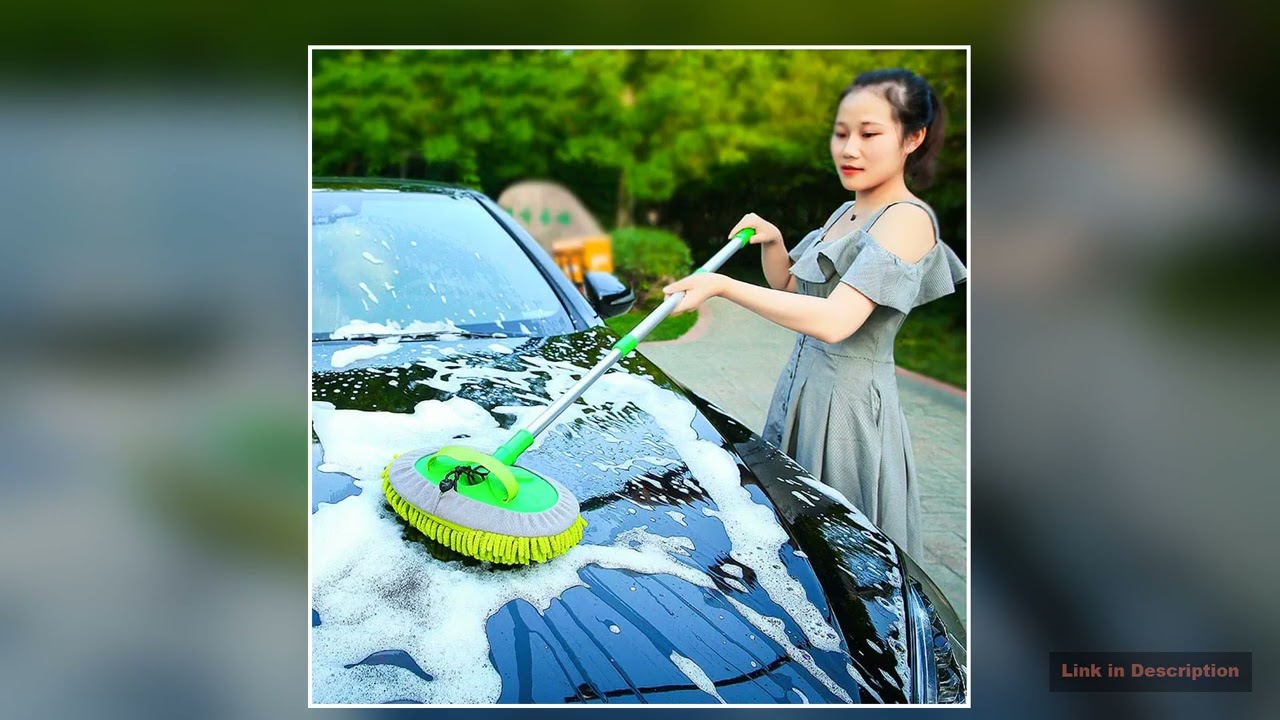Rotating Car Wash Mop Cleaning Brush Head Auto Supplies ThreeSection Telescopic Roof Window