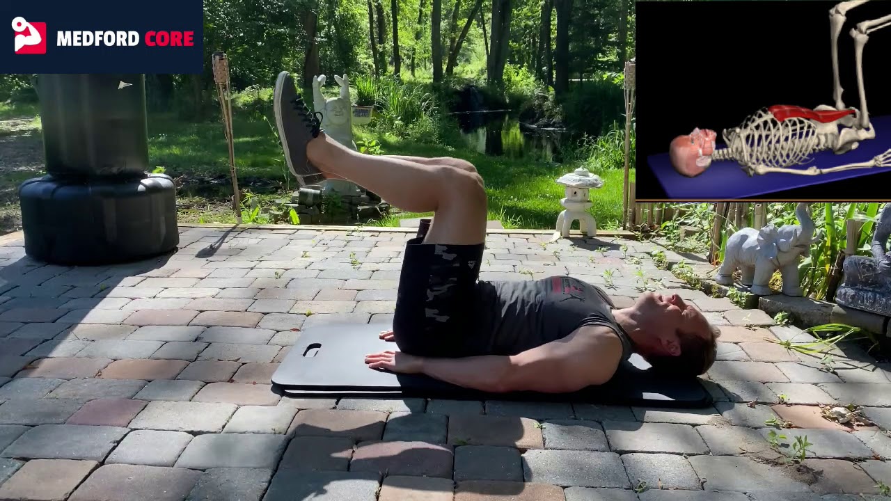 Lying Bent Knee Raise - YouTube