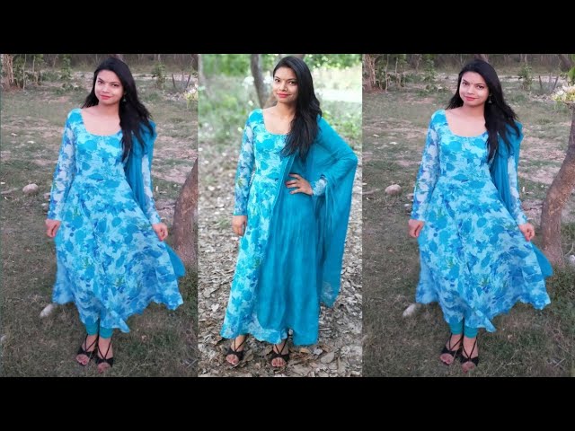 How to Make an Umbrella Pattern Anarkali Churidar: Cutting and Stitching -  FeltMagnet