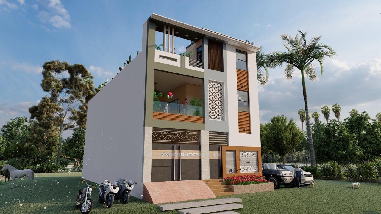 22 x 60 modern house plan with car parking 1320qft house plan 146 gaj house plan 