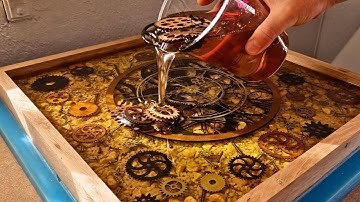 Floating Chess of Oak and Epoxy Chess with LED | Made with Falcon A1