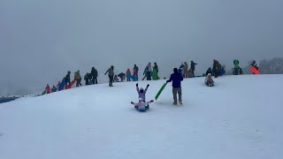 Sledding at Beech Mountain, North Carolina