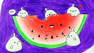 Cute Kawaii Mini Doodle : WATERMELON | How I Draw