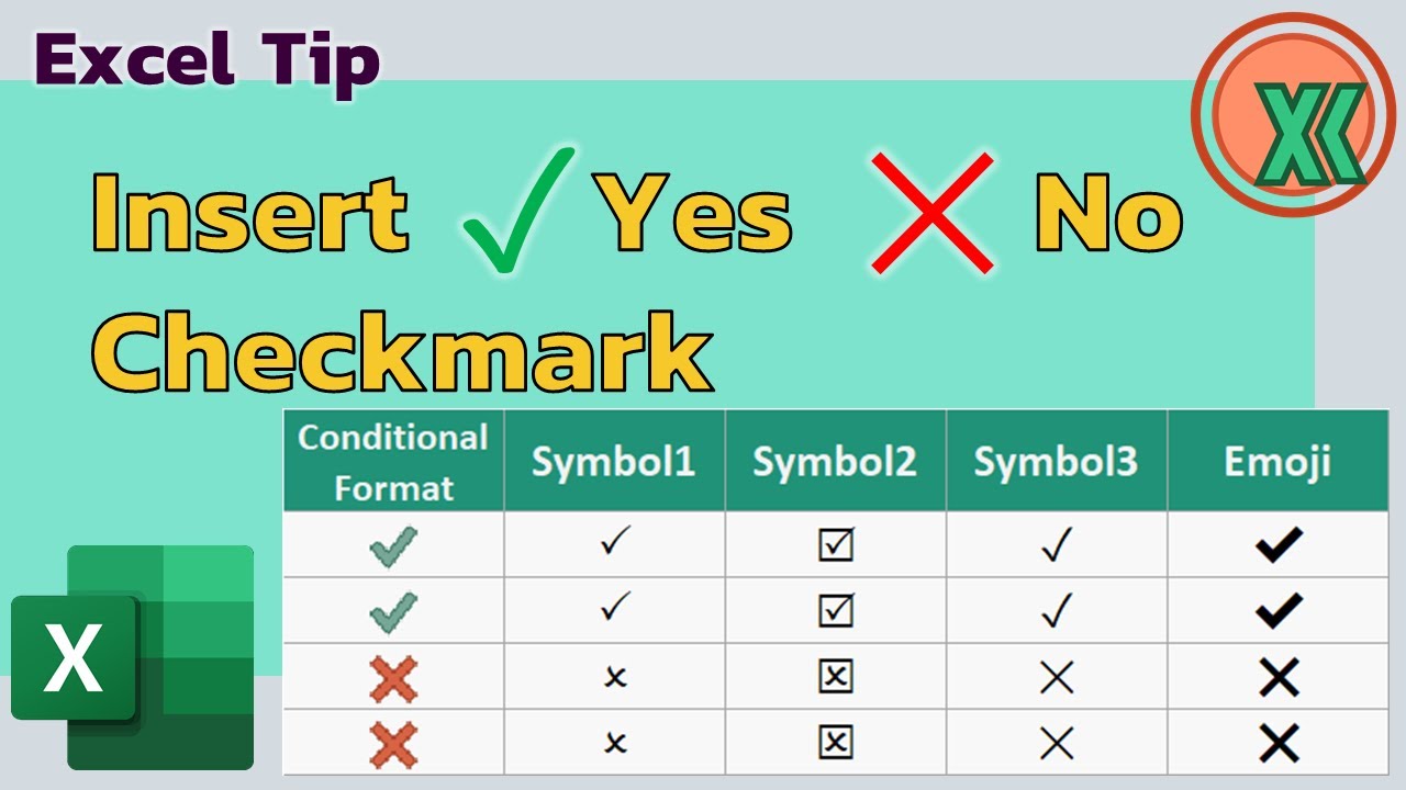 CheckMark in Excel (Examples)  How to insert checkmark symbol?