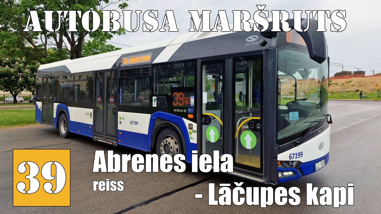 Rīga, Autobusa maršruts №39, Reiss: Abrenes iela - Lāčupes kapi. Timelapse 2x 06.2025